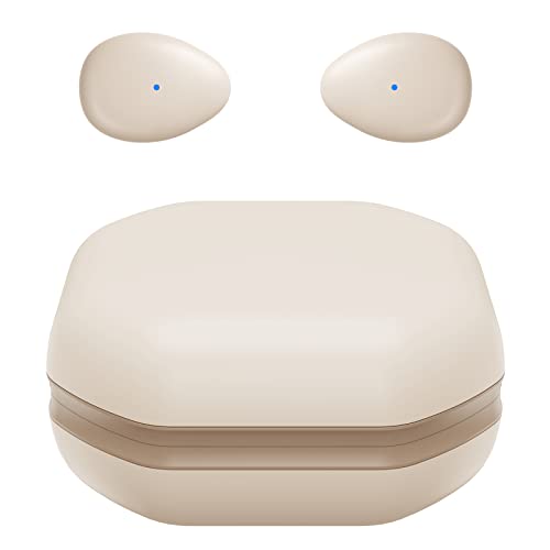 Mini Auriculares Inalámbricos Bluetooth, Semi In-Ear/Pequeños/Ligeros/Delgados para Dormir En El Lado/Trabajo/Fitness, Correr, Transmitir Música O Podcasts Desde Teléfonos iPhone/Android (Nude)