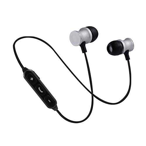 Shot Case Auriculares Bluetooth Metal para iPhone 11 Pro MAX inalámbricos con Mando a Distancia y Sonido Manos Libres (Plata)
