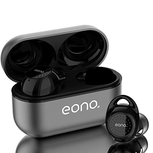 Amazon Brand - Eono Auriculares-Inalámbricos-Deportivos-Eonobuds3 Auriculares-Bluetooth con Micrófono - In-Ear Auriculares con IPX7 Impermeable, Control táctil y Carga USB-C(Gris)