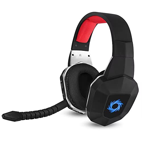 HUHD Auriculares inalámbricos de Videojuegos compatibles con Nintendo Switch PS5 PS4 PC Ordenador Auriculares de Sonido Claro, micrófono extraíble