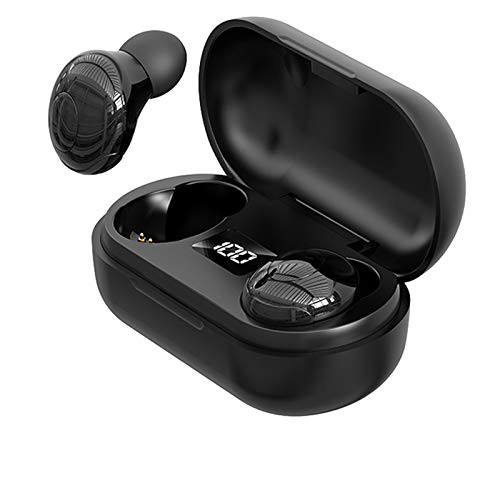 Auriculares 5.0 Bluetooth Auriculares 2020 Mini auricular inalámbrico estéreo Bluetooth Comparación de auriculares (negro, talla única)