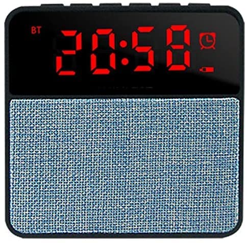Despertador Junto a la Cama, Arte de Tela portátil Altavoz Bluetooth inalámbrico Subwoofer Caja de Sonido de música Altavoz inalámbrico LED con Soporte de Reloj Despertador Tarjeta TF